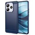 Custodia in TPU Spazzolato per Xiaomi Redmi Note 14 - Fibra di Carbonio - Blu