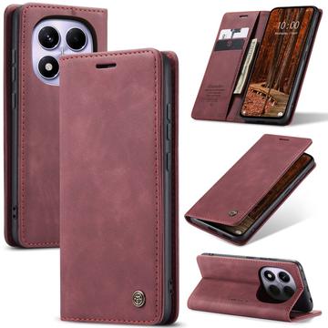 Custodia a Portafoglio Caseme 013 Serie per Xiaomi Redmi Note 14 Pro 4G - Rosso vino