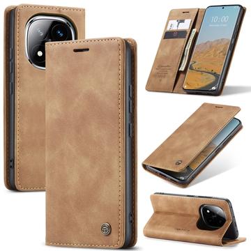 Custodia a Portafoglio Caseme 013 Serie per Xiaomi Redmi Note 14 Pro 5G/14 Pro+ 5G/Poco X7 - Marrone