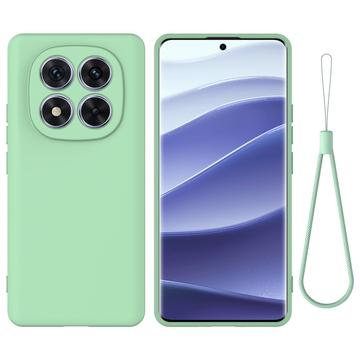 Custodia in silicone liquido con cinghia a mano per Xiaomi Redmi Note 14 Pro 5G/Poco X7 - Verde