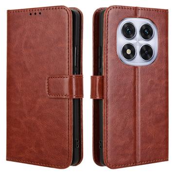 Custodia a portafoglio con chiusura magnetica per Xiaomi Redmi Note 14 Pro 5G/14 Pro+ 5G/Poco X7 - Marrone