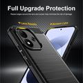 Custodia in TPU spazzolato per Xiaomi Redmi Note 17 4G/5G - Fibra di Carbonio - Nera