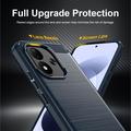 Custodia in TPU spazzolato per Xiaomi Redmi Note 17 4G/5G - Fibra di Carbonio - Blu