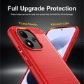 Custodia in TPU spazzolato per Xiaomi Redmi Note 17 4G/5G - Fibra di Carbonio - Rossa