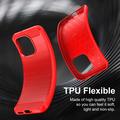 Custodia in TPU spazzolato per Xiaomi Redmi Note 17 4G/5G - Fibra di Carbonio - Rossa