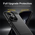 Custodia in TPU spazzolato per Xiaomi Redmi Note 17 Pro - Fibra di Carbonio - Nera