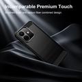 Custodia in TPU spazzolato per Xiaomi Redmi Note 17 Pro - Fibra di Carbonio - Nera