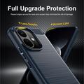 Custodia in TPU spazzolato per Xiaomi Redmi Note 17 Pro - Fibra di Carbonio - Blu
