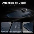 Custodia in TPU spazzolato per Xiaomi Redmi Note 17 Pro - Fibra di Carbonio - Blu