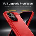 Custodia in TPU spazzolato per Xiaomi Redmi Note 17 Pro - Fibra di Carbonio - Rossa