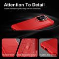 Custodia in TPU spazzolato per Xiaomi Redmi Note 17 Pro - Fibra di Carbonio - Rossa
