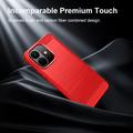 Custodia in TPU spazzolato per Xiaomi Redmi Note 17 Pro - Fibra di Carbonio - Rossa