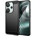 Custodia in TPU spazzolato per Xiaomi Redmi Turbo 3/Poco F6 - Fibra di Carbonio - Nera