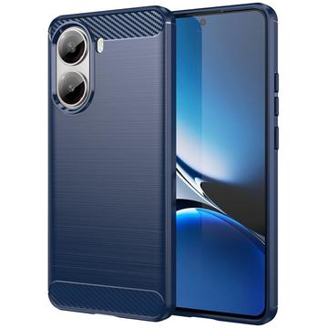 Custodia in TPU Spazzolato per Xiaomi Redmi Turbo 4/Poco X7 Pro - Fibra di Carbonio - Blu