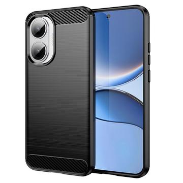 Custodia in TPU spazzolato per Xiaomi Redmi Turbo 4 Pro - Fibra di Carbonio - Nera