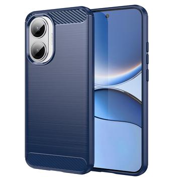 Custodia in TPU spazzolato per Xiaomi Redmi Turbo 4 Pro - Fibra di Carbonio - Blu