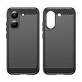 Custodia in TPU spazzolato per Xiaomi Redmi Turbo 5/Poco X8 Pro - Fibra di Carbonio - Nera