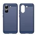 Custodia in TPU spazzolato per Xiaomi Redmi Turbo 5/Poco X8 Pro - Fibra di Carbonio - Blu