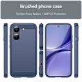 Custodia in TPU spazzolato per Xiaomi Redmi Turbo 5/Poco X8 Pro - Fibra di Carbonio - Blu