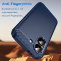 Custodia in TPU spazzolato per Xiaomi Redmi Turbo 5/Poco X8 Pro - Fibra di Carbonio - Blu