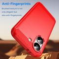 Custodia in TPU spazzolato per Xiaomi Redmi Turbo 5/Poco X8 Pro - Fibra di Carbonio - Rossa