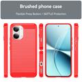 Custodia in TPU spazzolato per Xiaomi Redmi Turbo 5 Max/Poco X8 Pro Max - Fibra di Carbonio - Rossa