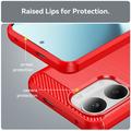 Custodia in TPU spazzolato per Xiaomi Redmi Turbo 5 Max/Poco X8 Pro Max - Fibra di Carbonio - Rossa