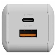 Caricabatterie da parete Xtorm NextGen GaN3 Ultra da 70W - USB-C PD/USB-A - Bianco