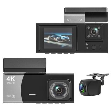 Y08 Dash Cam 4K a triplo obiettivo con sensore G, WiFi