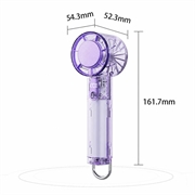 Ventilatore portatile trasparente Y59 con raffreddamento a semiconduttori - 3000mAh - Viola