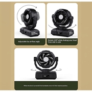 Ventilatore portatile da tenda da campeggio Y7 con luce LED