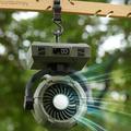 Ventilatore portatile da tenda da campeggio Y7 con luce LED - Verde