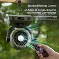 Ventilatore portatile da tenda da campeggio Y7 con luce LED - Verde