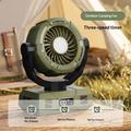 Ventilatore portatile da tenda da campeggio Y7 con luce LED - Verde