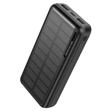 Power Bank Solare YD-818P - 2x USB-A, USB-C, 30000mAh - Nero