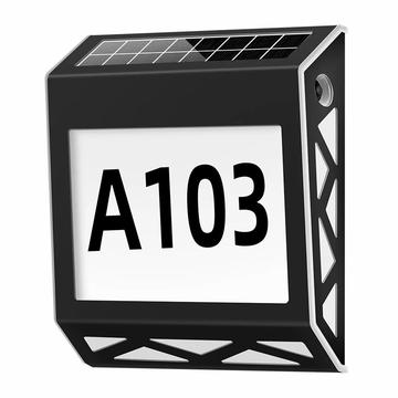 YH1101 Numero civico solare in acciaio inox - Nero
