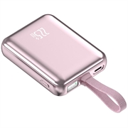 YM-1254 Mini power bank con cavo integrato - 20000mAh - Oro rosa