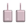 YM-1254 Mini power bank con cavo integrato - 20000mAh - Oro rosa