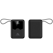 YM-1422 Mini Power Bank 20000mAh - Cavi USB-C e Lightning - Nero