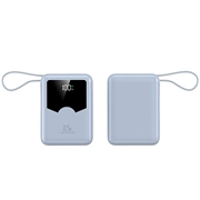 YM-1422 Mini Power Bank da 20000mAh - Cavi USB-C e Lightning - Blu