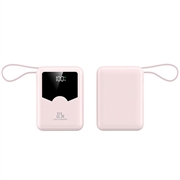 YM-1422 Mini power bank da 20000mAh - Cavi USB-C e Lightning - Rosa