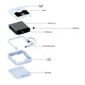 YM-1422 Mini Power Bank da 20000mAh - Cavi USB-C e Lightning - Blu