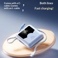 YM-1422 Mini Power Bank da 20000mAh - Cavi USB-C e Lightning - Blu