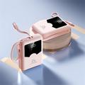 YM-1422 Mini power bank da 20000mAh - Cavi USB-C e Lightning - Rosa