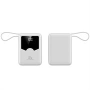 YM-1422 Mini power bank da 20000mAh - Cavi USB-C e Lightning - Bianco