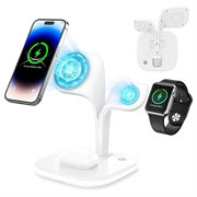 YM-UD22 Pro Stazione di ricarica MagSafe 3-in-1 con luce notturna - 15W