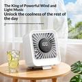 Ventilatore da tavolo ricaricabile via USB YS-G7 con 8 velocità - Bianco
