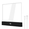 Lampada da comodino LED in acrilico trasparente YSJ-019 Plus - Ricarica Type-C - Nero