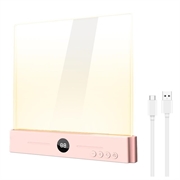 Lampada da comodino LED in acrilico trasparente YSJ-019 Plus - Ricarica Type-C - Rosa
