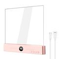 Lampada da comodino LED in acrilico trasparente YSJ-019 Plus - Ricarica Type-C - Rosa